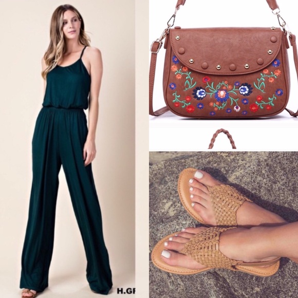 Kori Pants - Green Rayon Jumpsuit - medium